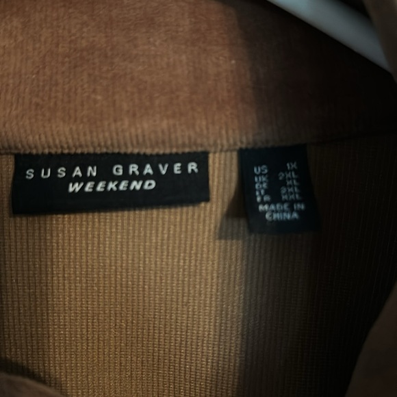 Susan Graver Weekend corduroy bomber jacket.  Size 1x - Picture 2 of 3